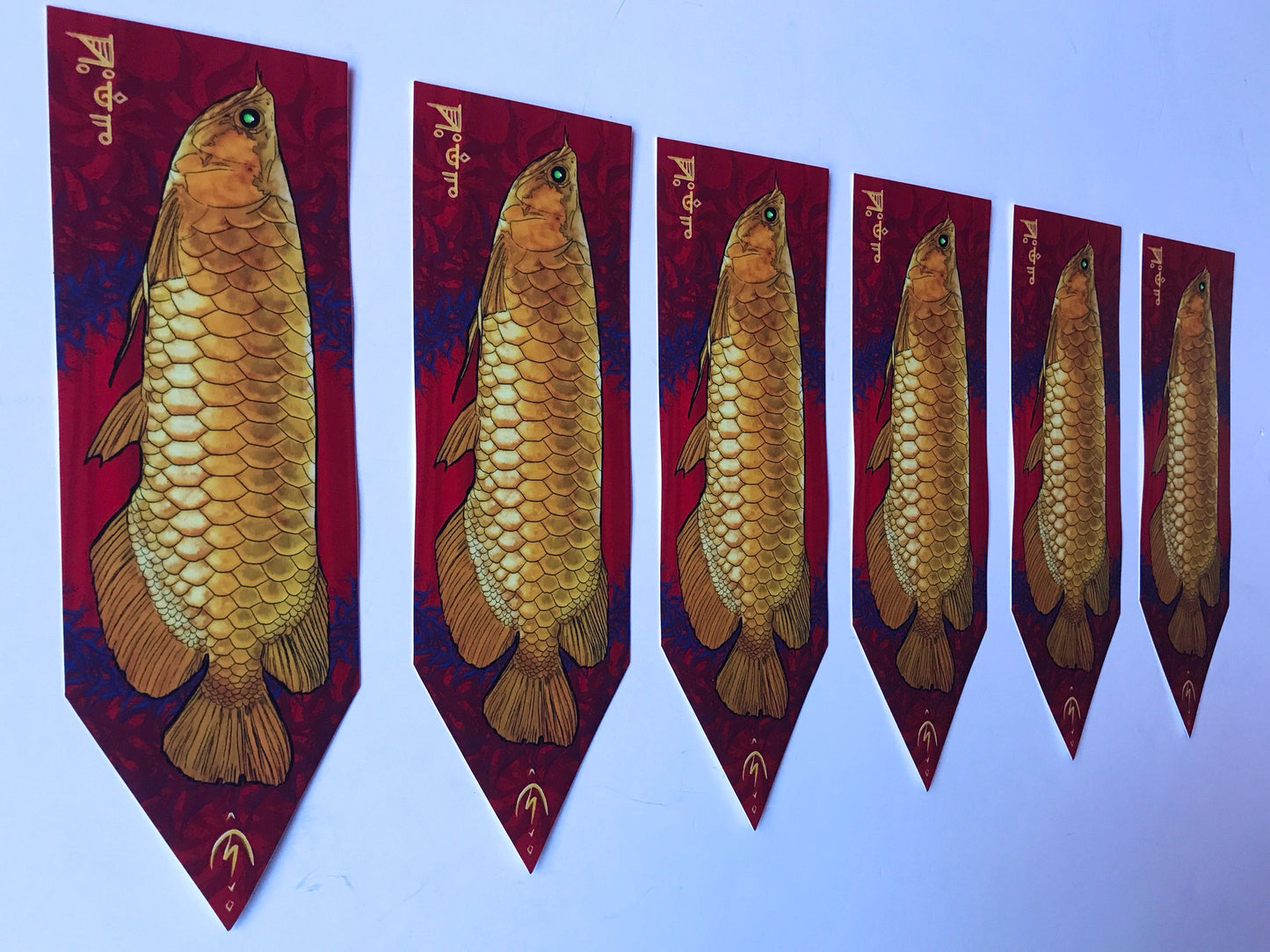 Golden Dragon Arwana Flag Stickers
