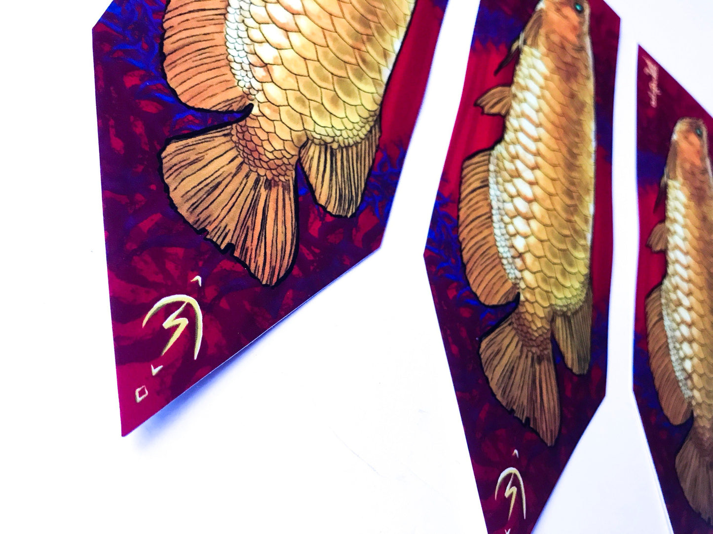 Golden Dragon Arwana Flag Stickers