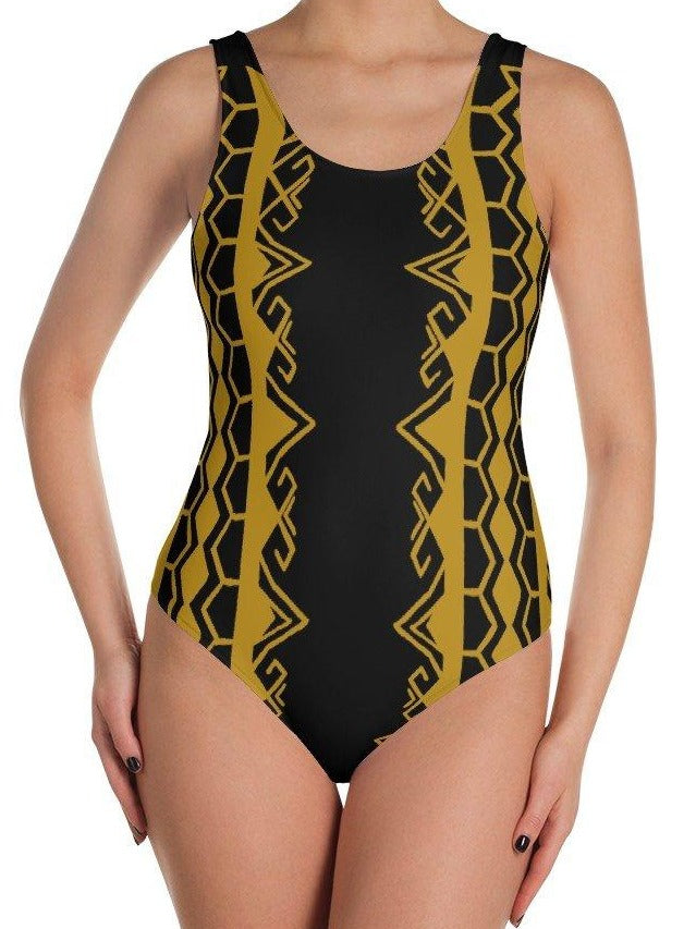 Banka swimsuit black and gold