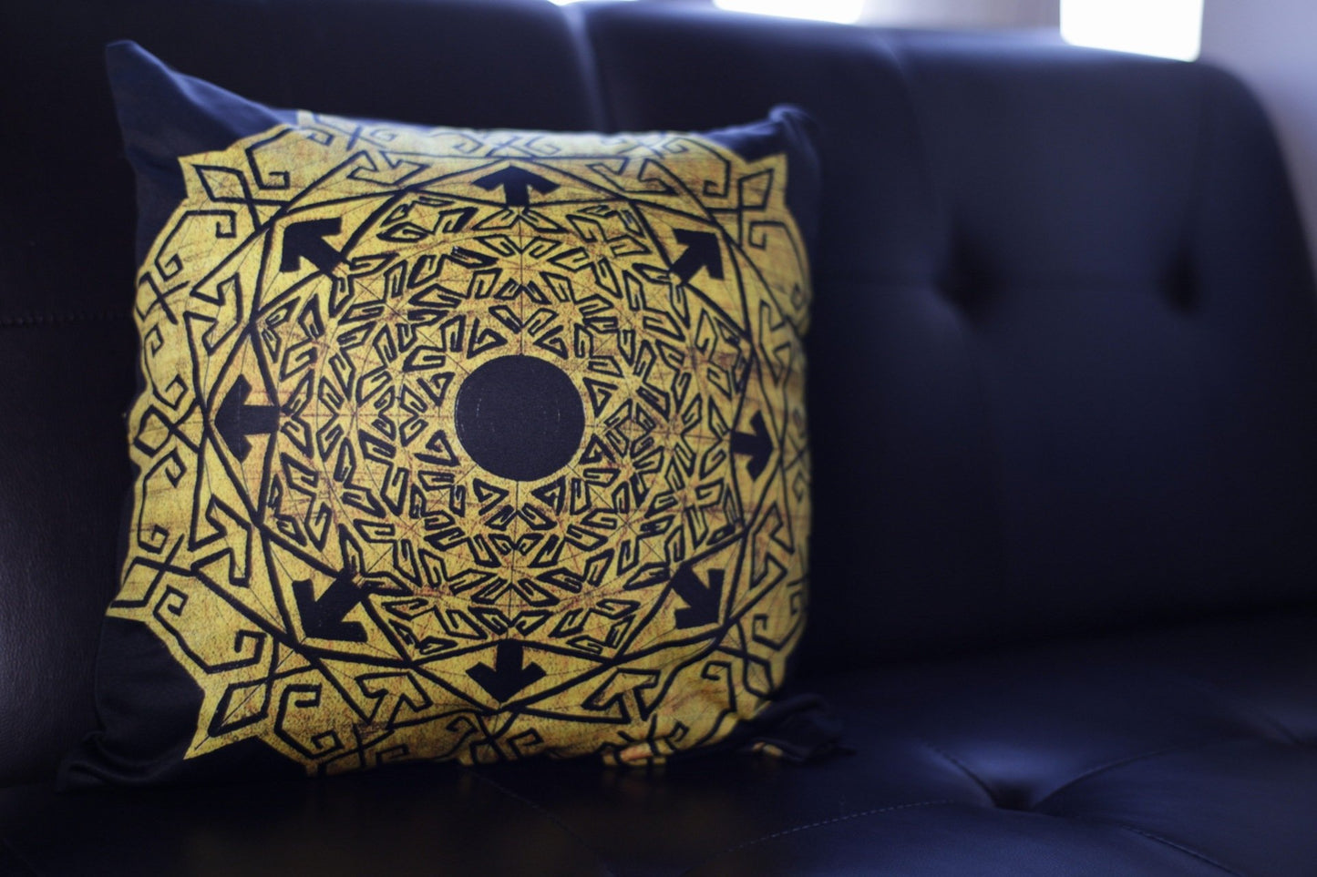Golden Galaxy Mandala meditation pillow