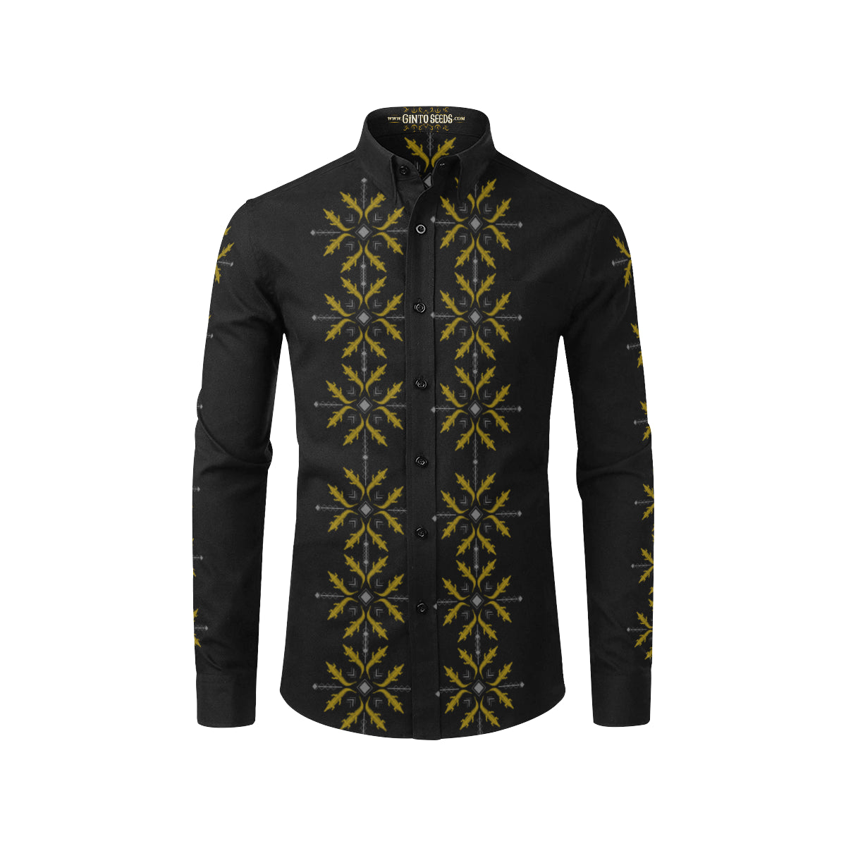 Buwaya Barong BLACK Casual Dress Shirt