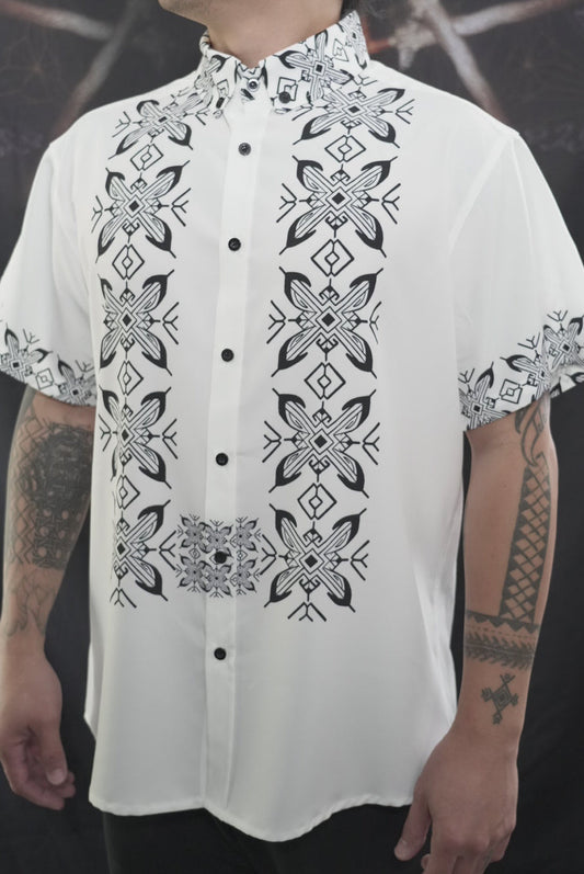 White and Black - Bayabas Polo Short Sleeve