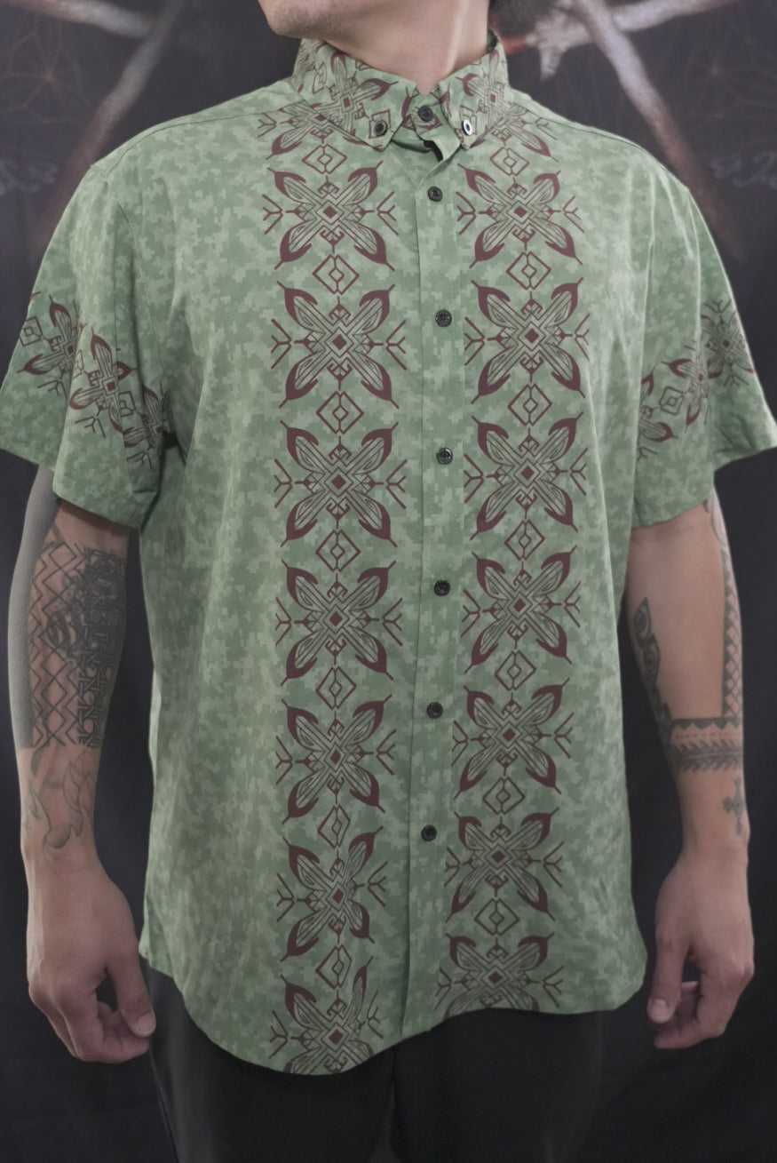 Brown and Green Camo - Bayabas Polo Short Sleeve