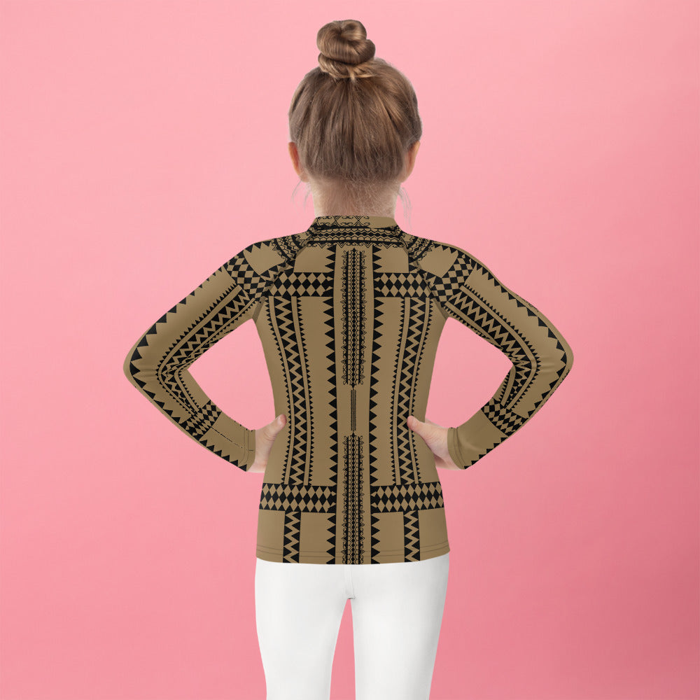 Pintados long sleeve Rash Guard Flesh and Black "Kids Size"