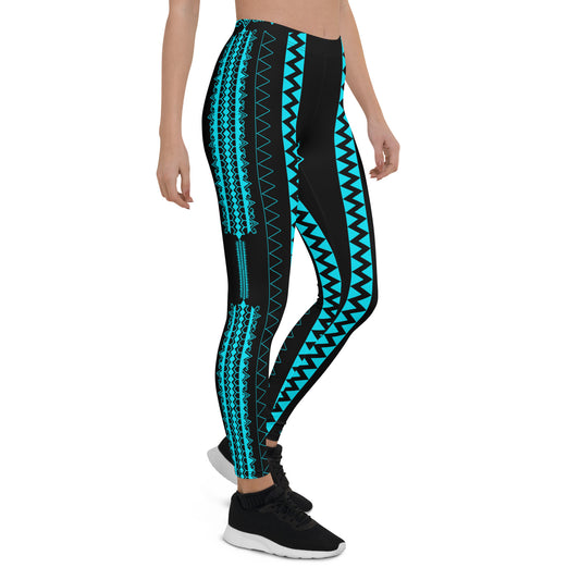 Pintados Leggings Black and Teal "Feminine Size"