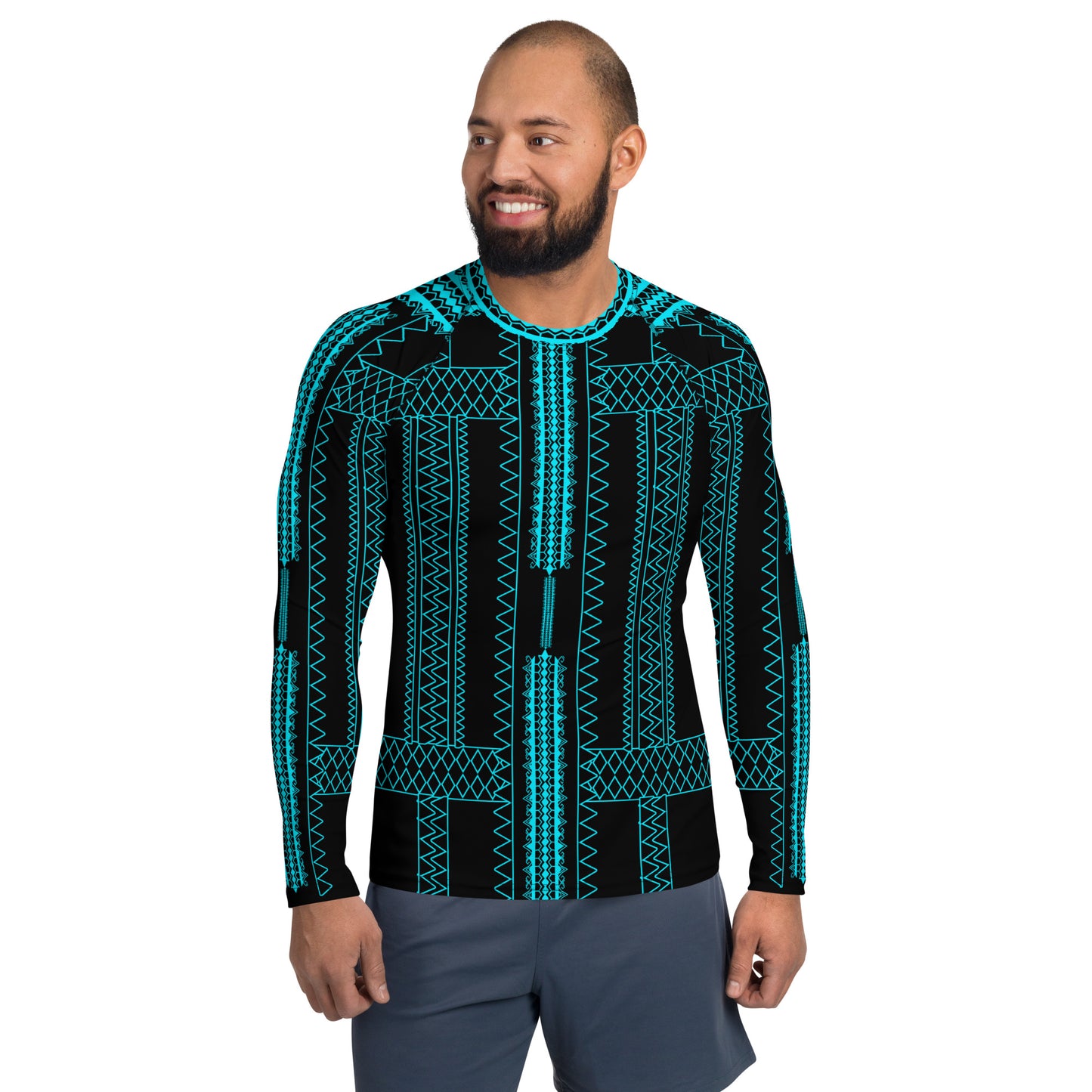 Pintados long sleeve Rash Guard Black and Teal "Masculine Size"