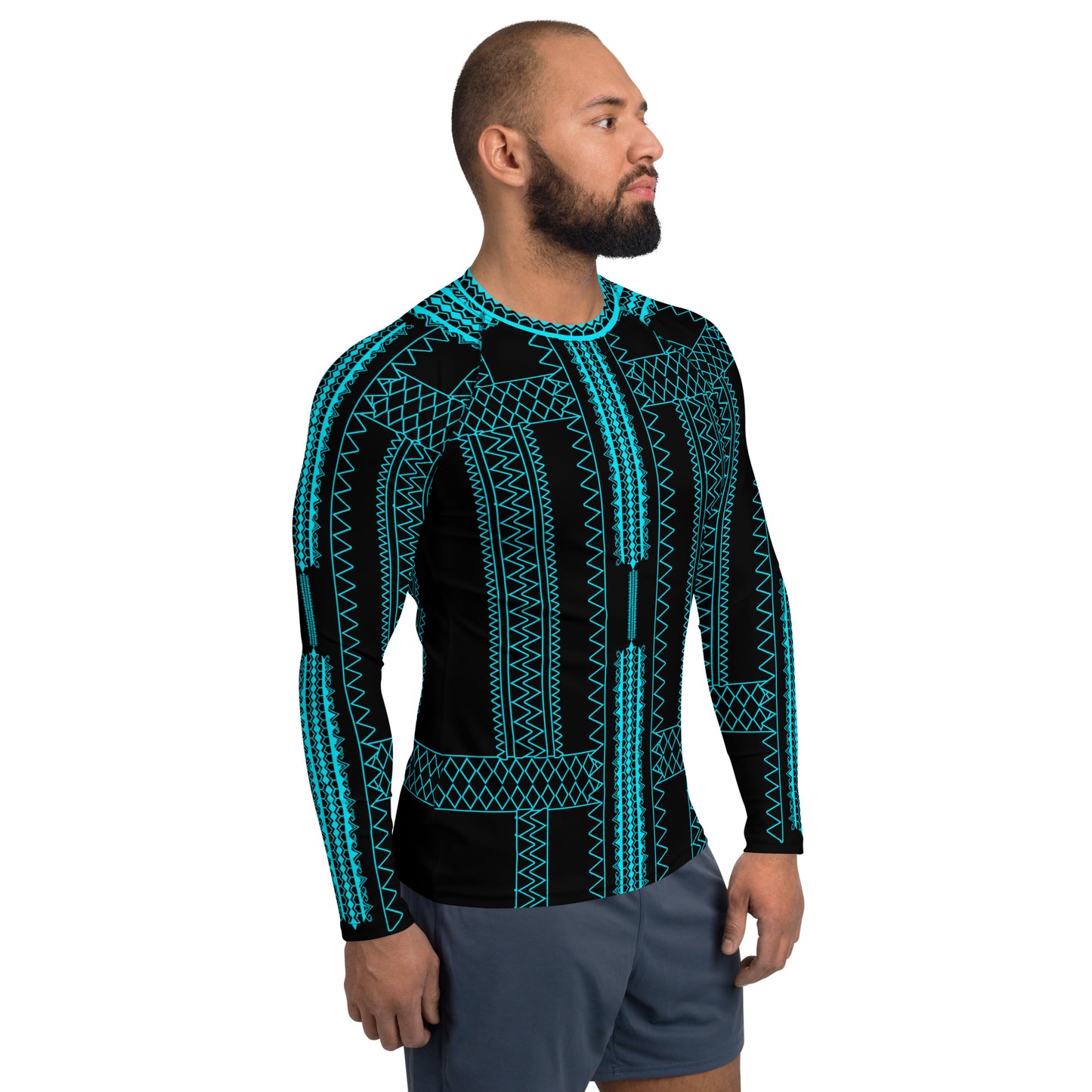 Pintados long sleeve Rash Guard Black and Teal "Masculine Size"