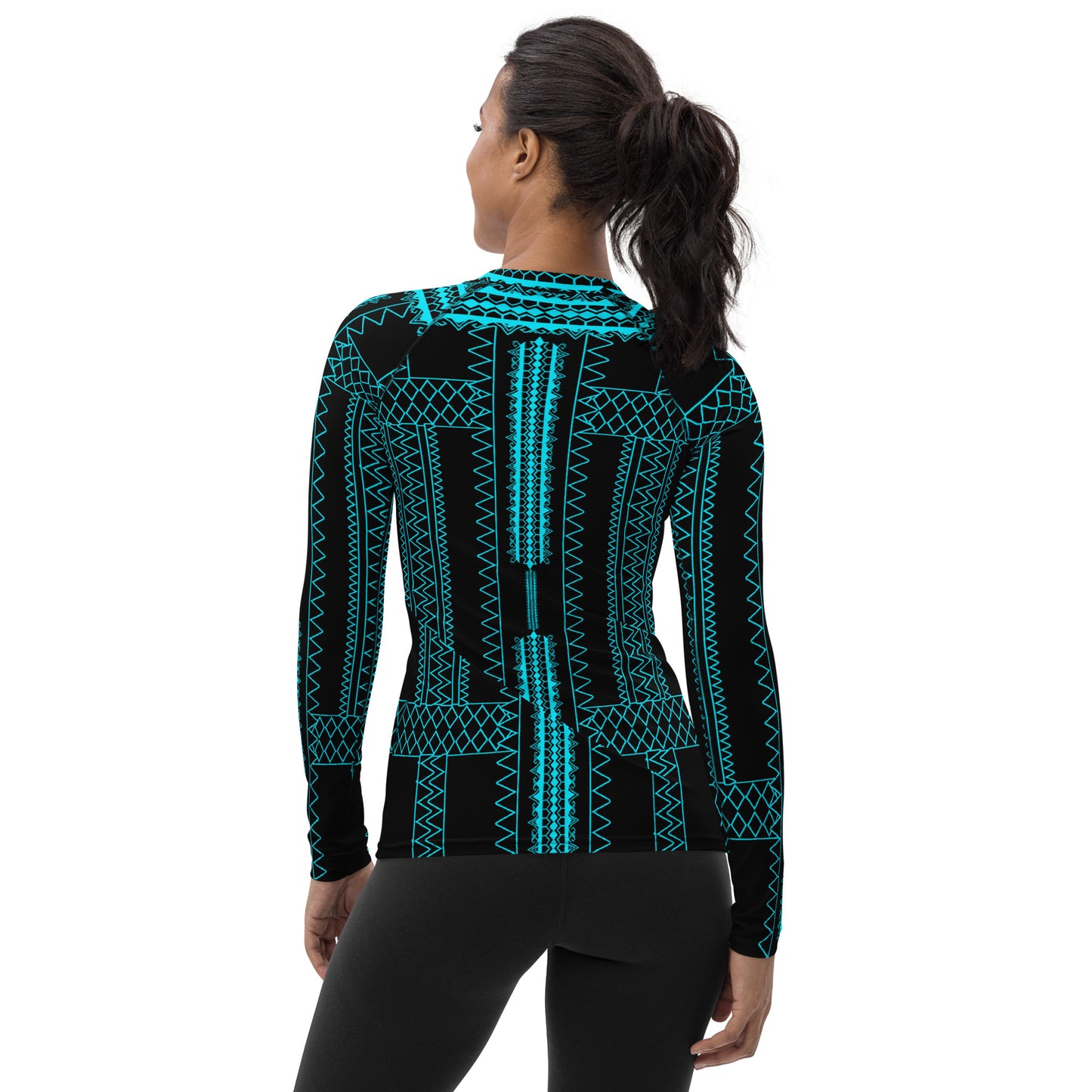 Pintados long sleeve Rash Guard Black and Teal "Feminine Size"