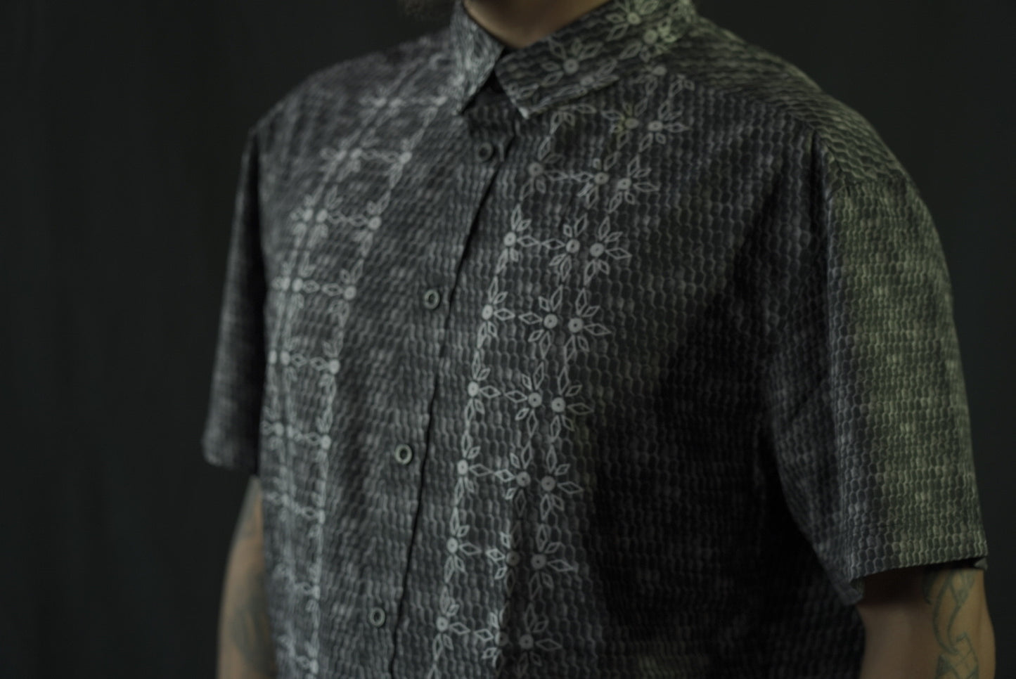 Ivory Polo Barong GREY SNAKE SKIN Shirt