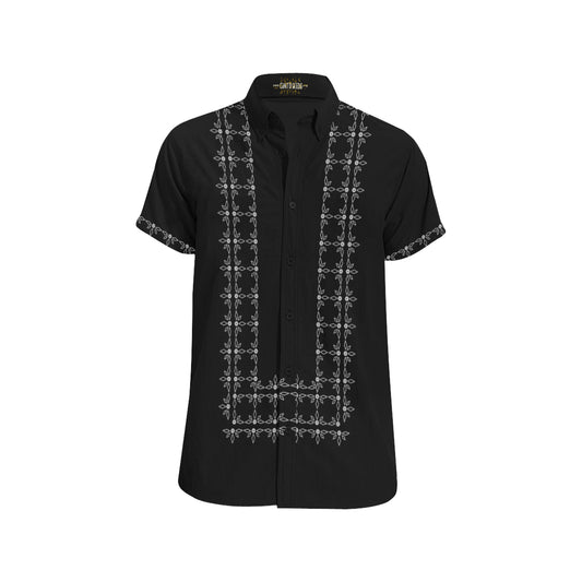 Ivory Polo Barong BLACK Shirt