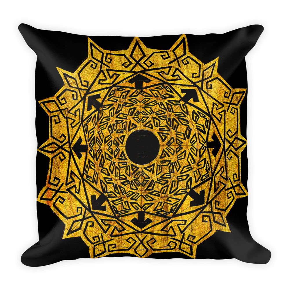 Golden Galaxy Mandala meditation pillow